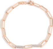 MESHMERISE Diamond Paper Clip Chain Bracelet