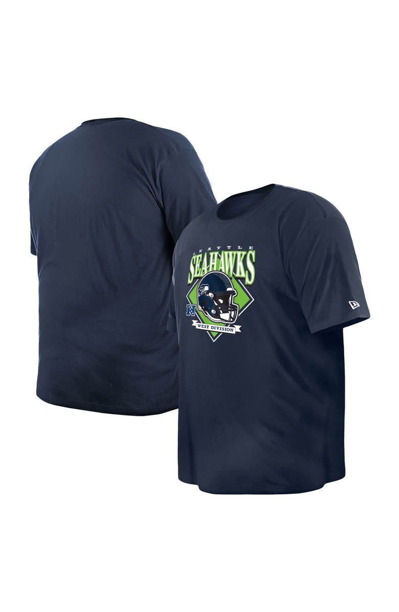New Era Men's New Era College Navy Seattle Seahawks Big & Tall Helmet T-Shirt, Main, color, Navy