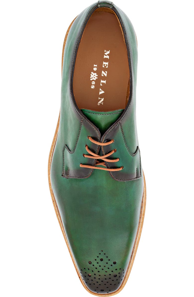 Mezlan Lug Sole Brogue Medallion Derby, Alternate, color, Forest
