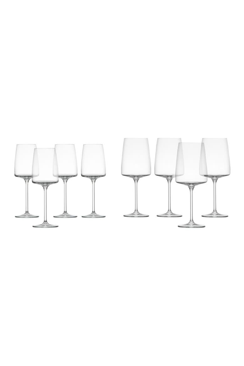 Sensa Set of 8 Red & White Wine Glasses, Main, color, CLEAR