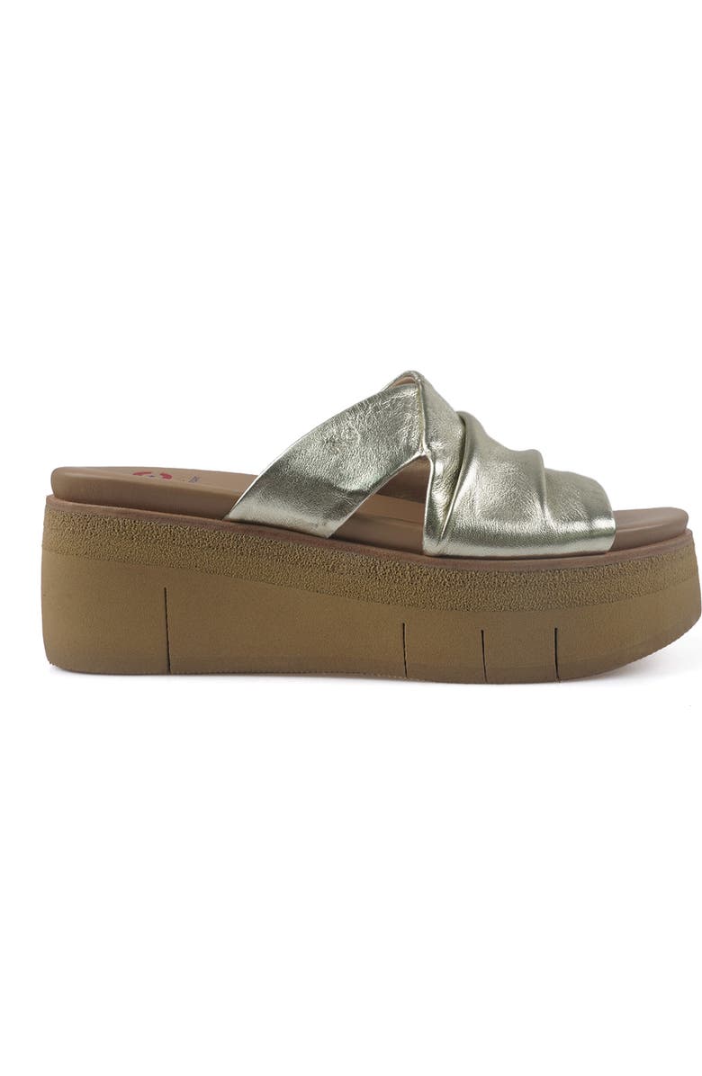 National Comfort Reneta Platform Leather Sandal, Alternate, color, Gold