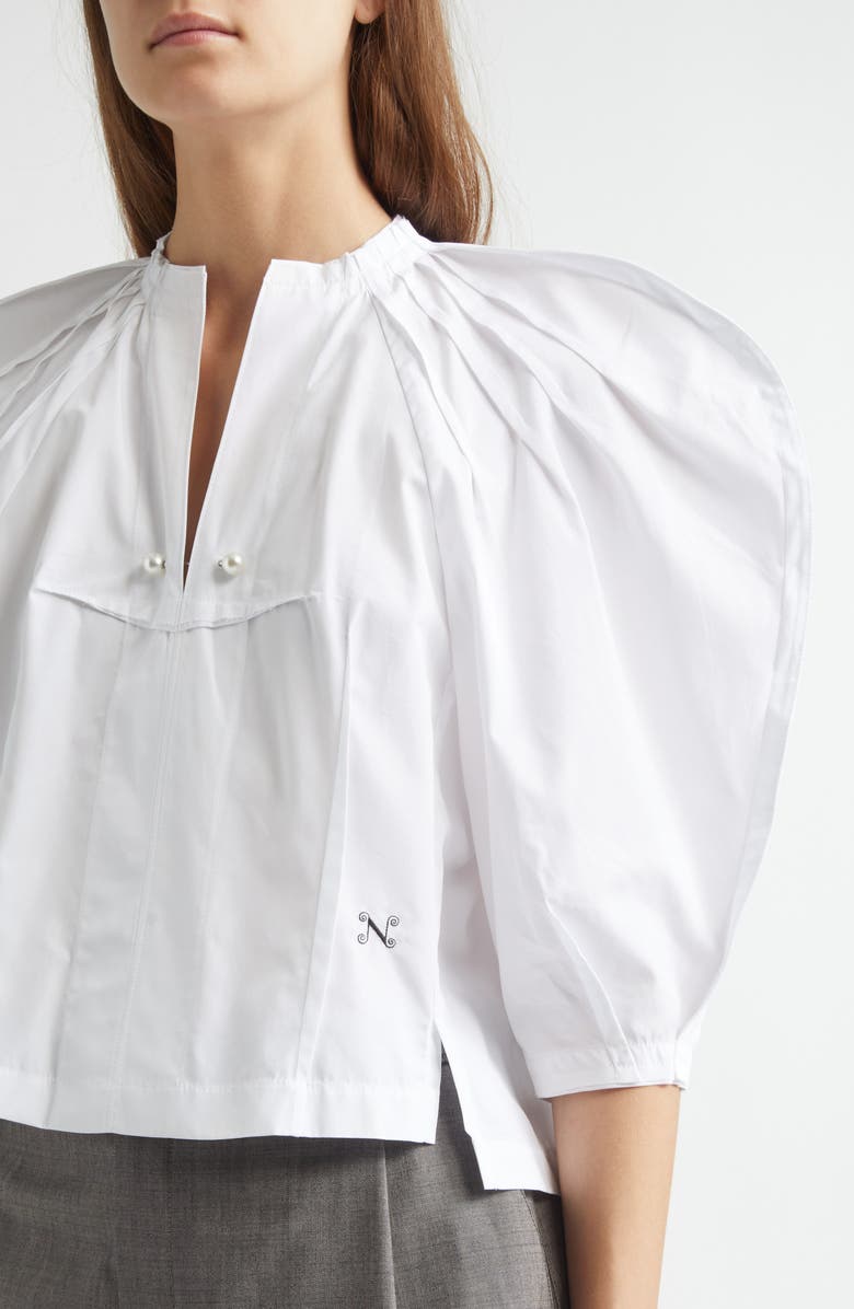 NACKIYÈ Odalique Cotton Poplin Top, Alternate, color, Kaimak