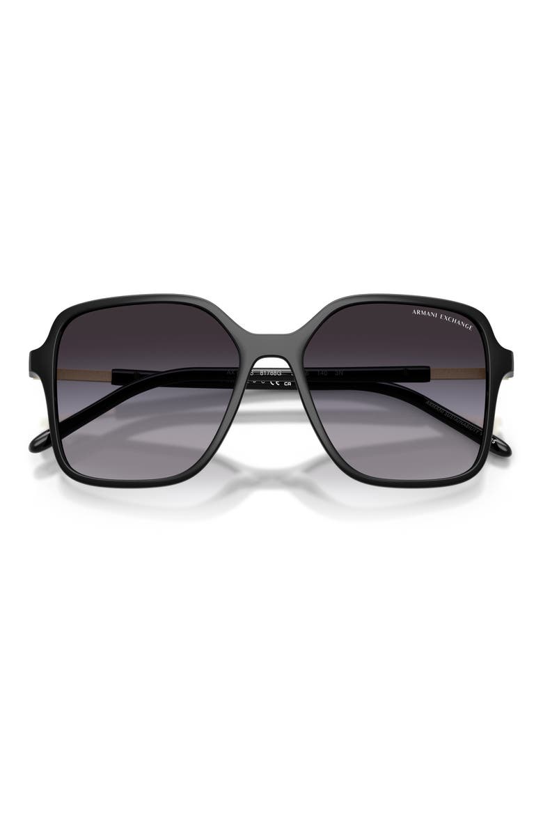 53mm Butterfly Sunglasses, Alternate, color, SHINY BLACK / GREY