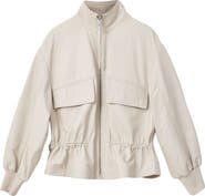 AllSaints Flor Leather Peplum Jacket