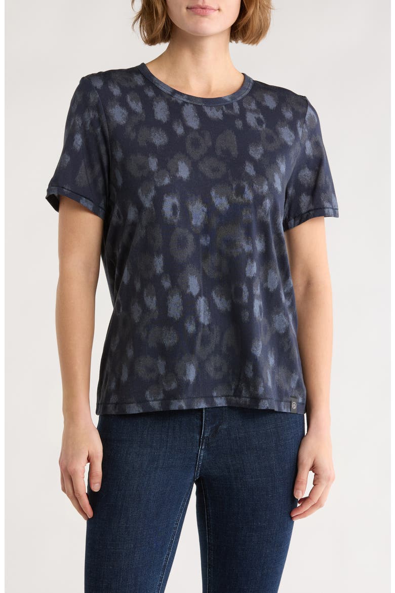 Leopard Print Jersey T-Shirt, Main, color, SALMT