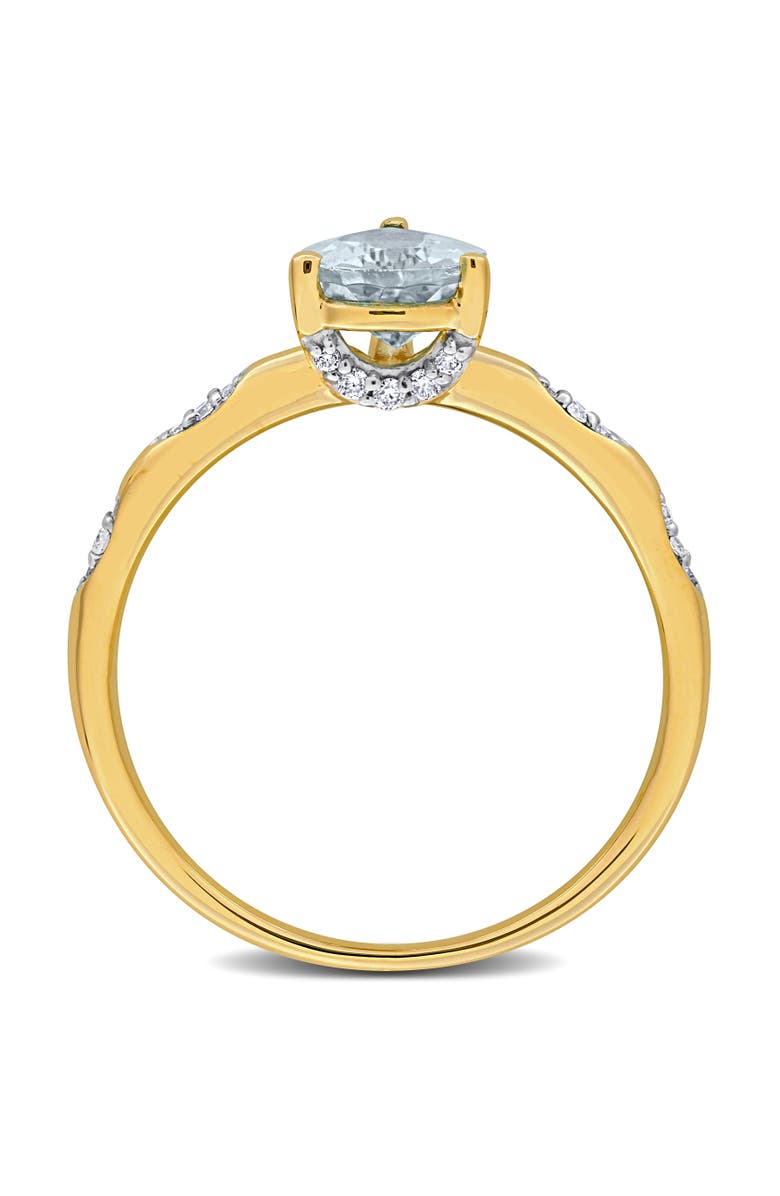 Julianna B. Aquamarine & Diamond Ring 14k, Alternate, color, Yellow Gold