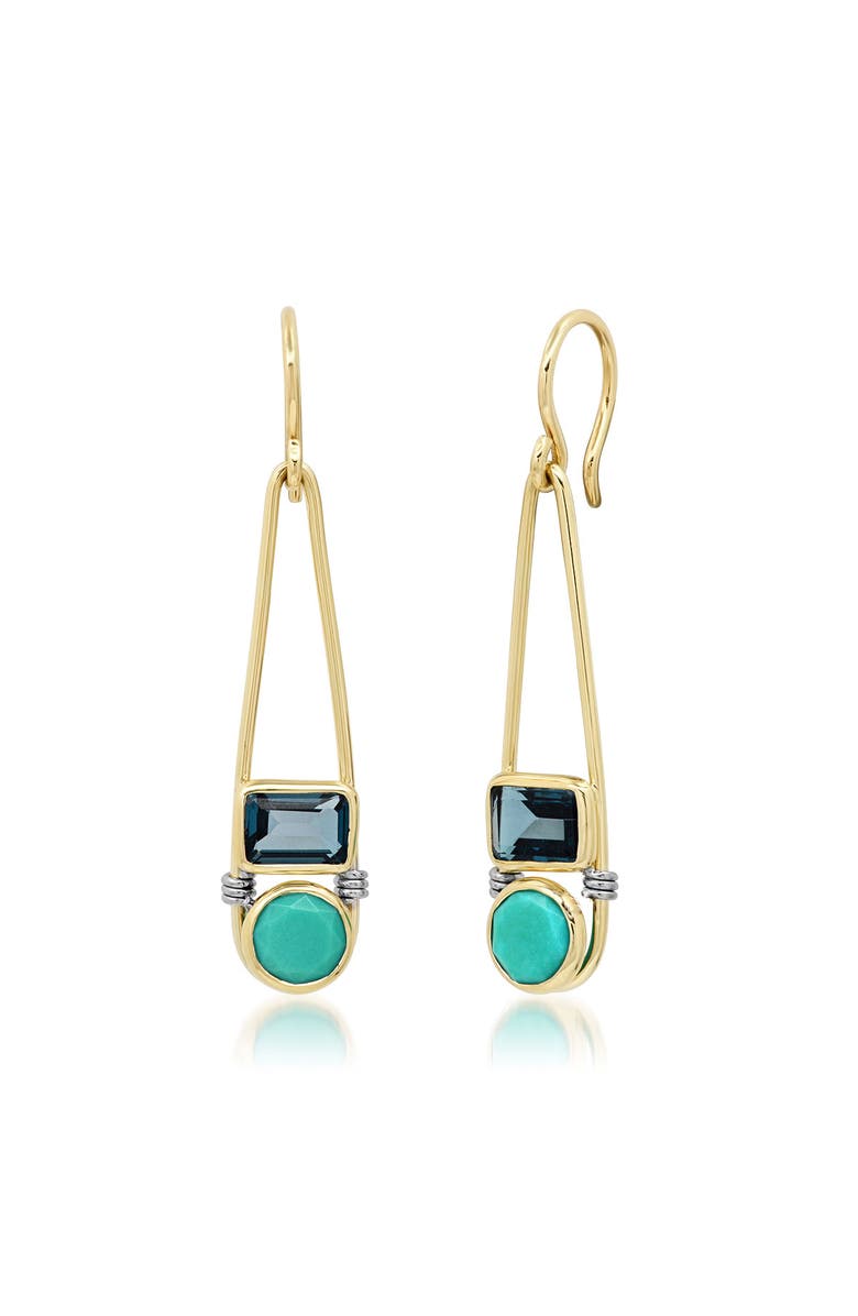 ELLIOT YOUNG "Candy Rush" Double Gemstone Linear Earring, Main, color, Blue