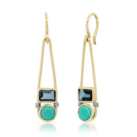 "Candy Rush" Double Gemstone Linear Earring