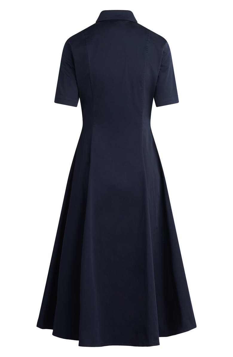 Favorite Daughter Demure Stretch Cotton Shirtdress, Alternate, color, Navy
