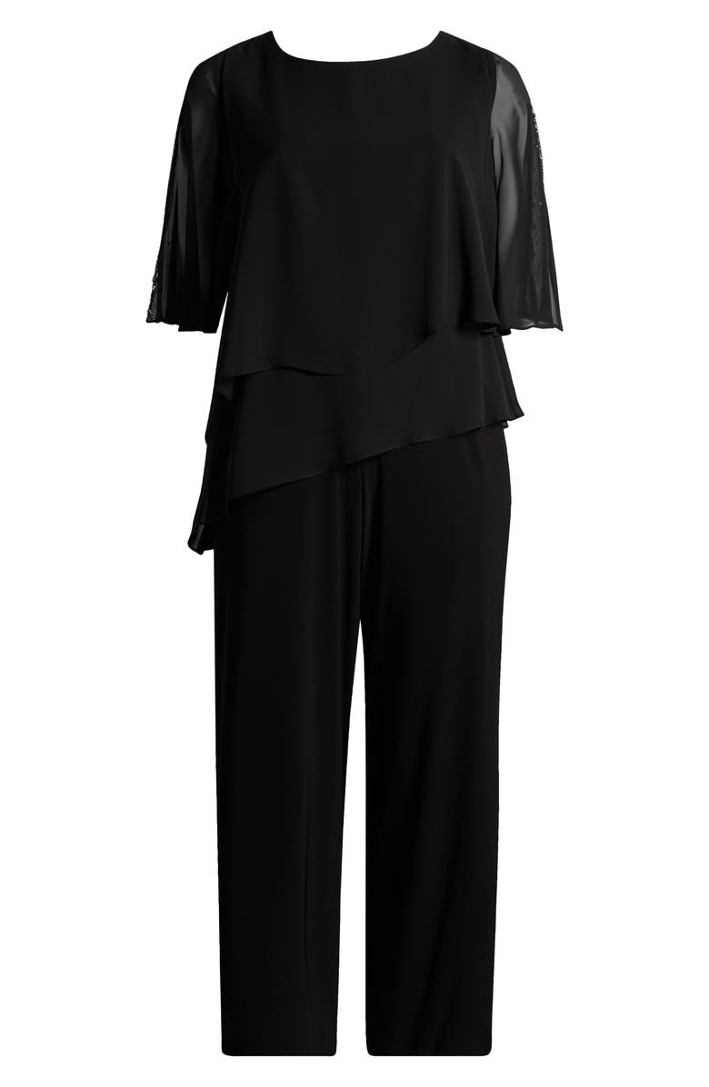 SL FASHIONS Sequin Detail Tiered Jumpsuit, Alternate, color,