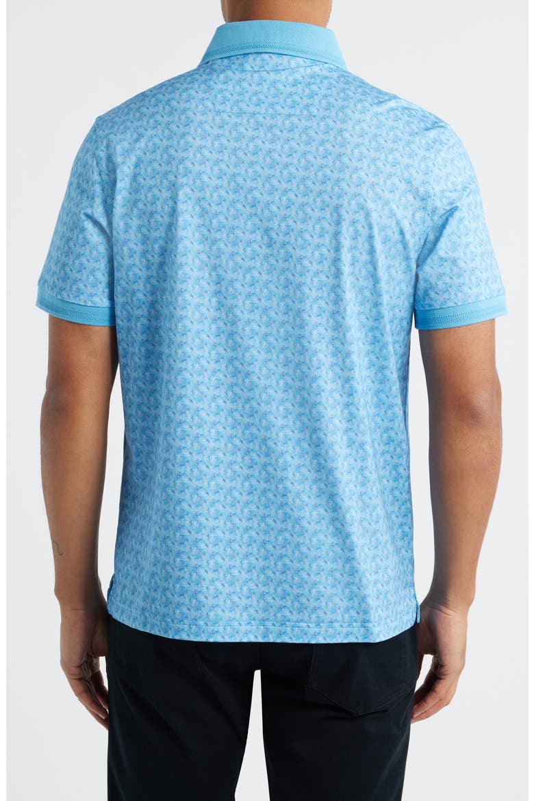 Vance OoohCotton® Abstract Print Polo, Alternate, color, CLASSIC BLUE