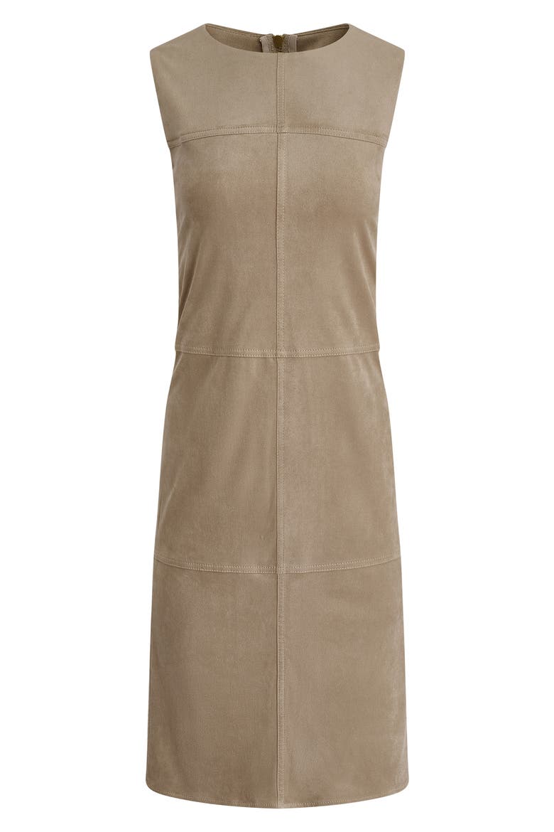 Faux Suede Sheath Dress, Alternate, color, OATMILK