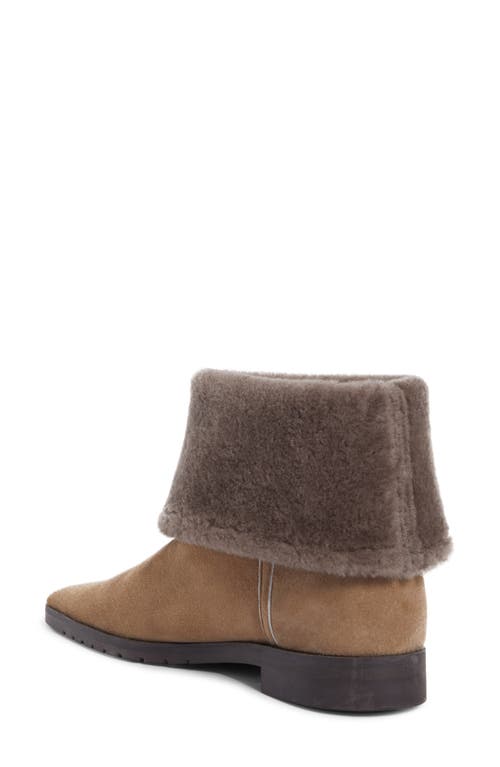Totême Ankle Boots Aus Veloursleder Mit Shearling In Brown