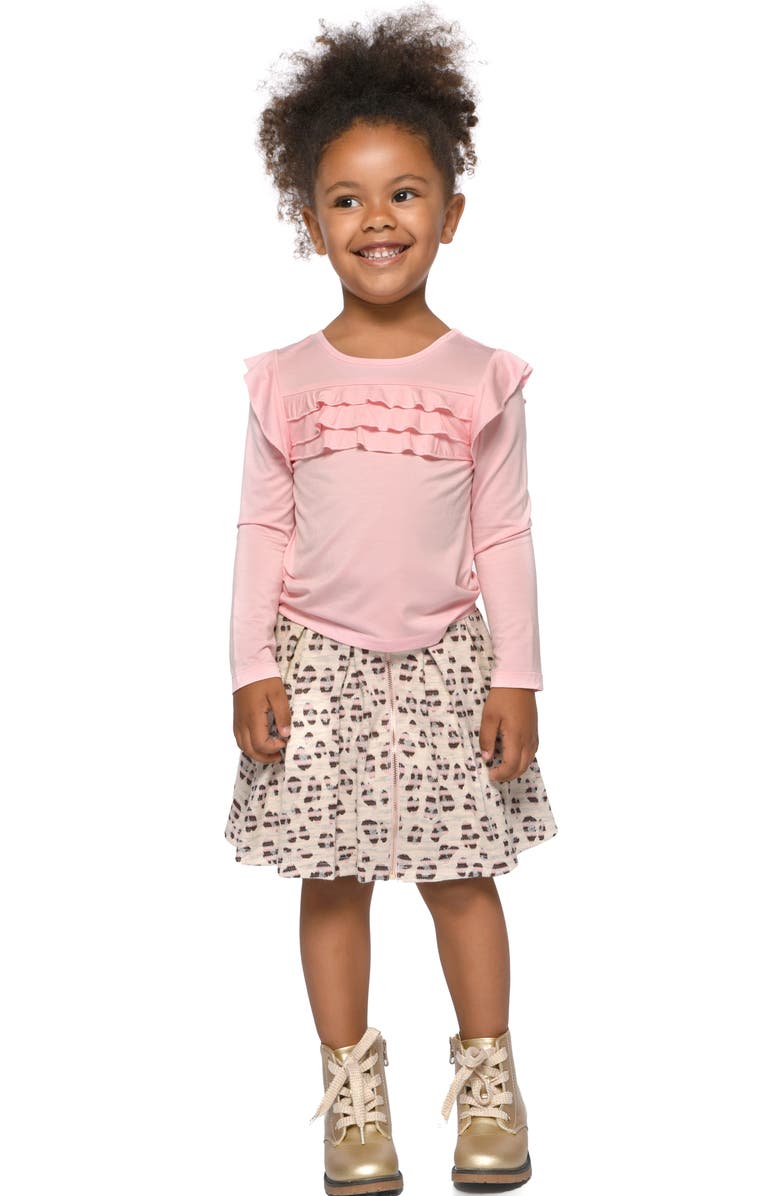 Truly Me Kids' Ruffle Accent Cotton T-Shirt, Alternate, color,