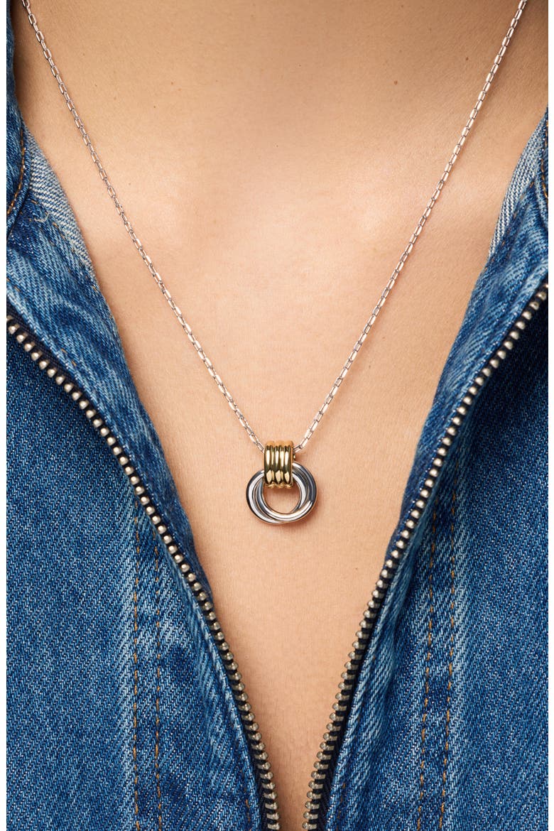 Palmer Mixed Metal Pendant Necklace, Alternate, color, GOLD/SILVER