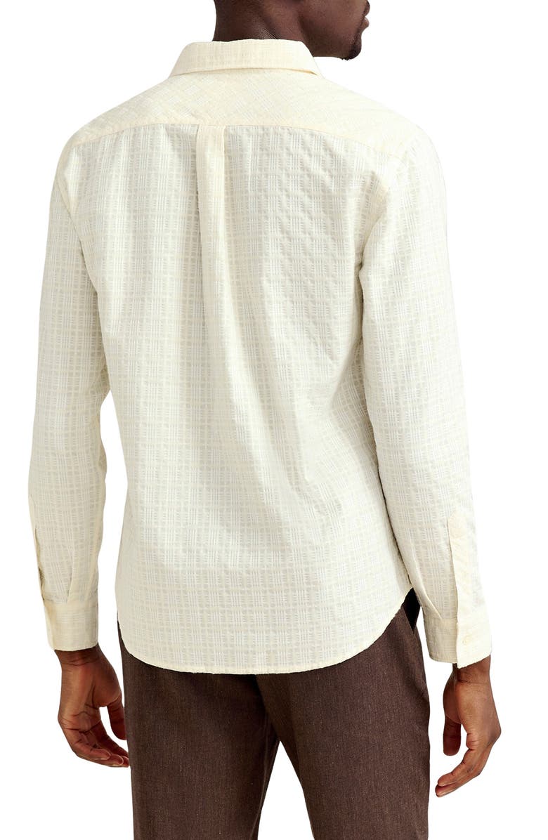 Billy Reid Grid Dobby River Button-Up Shirt, Alternate, color, Tinted White