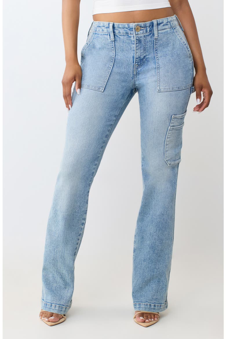 Becca Carpenter Bootcut Jeans, Main, color, LIGHT BLUE SUEDE WASH