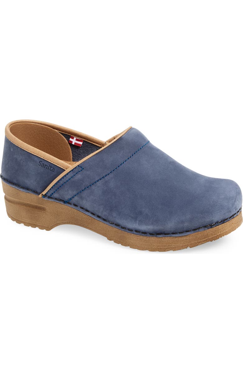 Sanita Professional Leather Clog, Main, color, Dove Blue