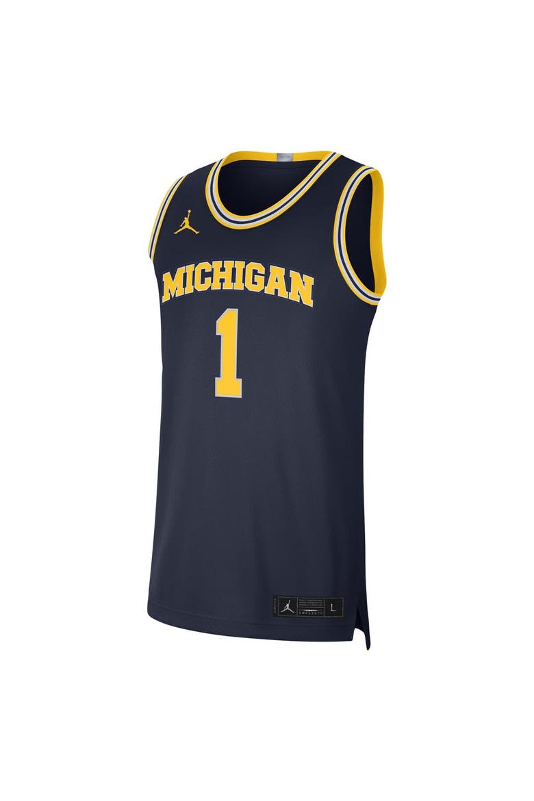 Men's Jordan Brand #1 Navy Michigan Wolverines Limited Authentic Jersey, Alternate, color, Navy