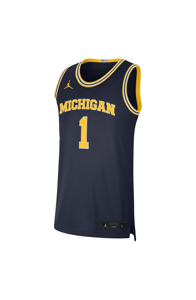 Jordan Brand Men's Jordan Brand #1 Navy Michigan Wolverines Limited Authentic Jersey, Alternate, color, Navy