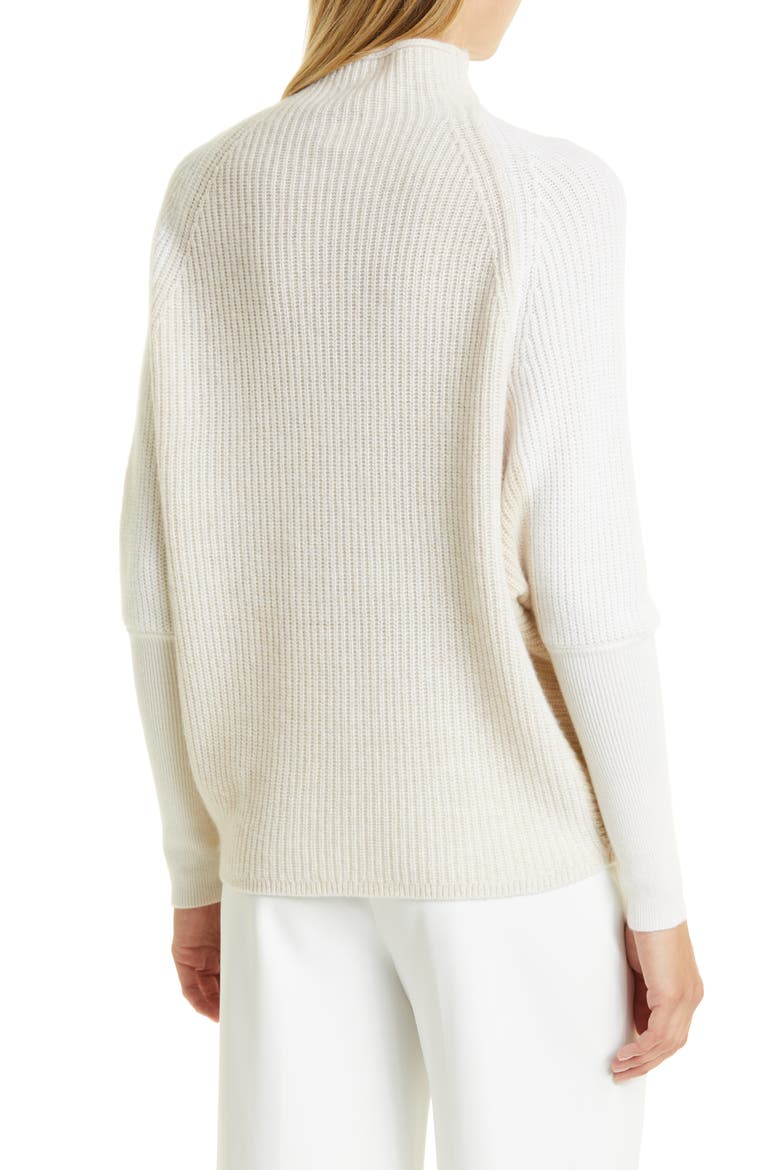 Emma Colorblock Mock Neck Cashmere Sweater, Alternate, color, CAMEL