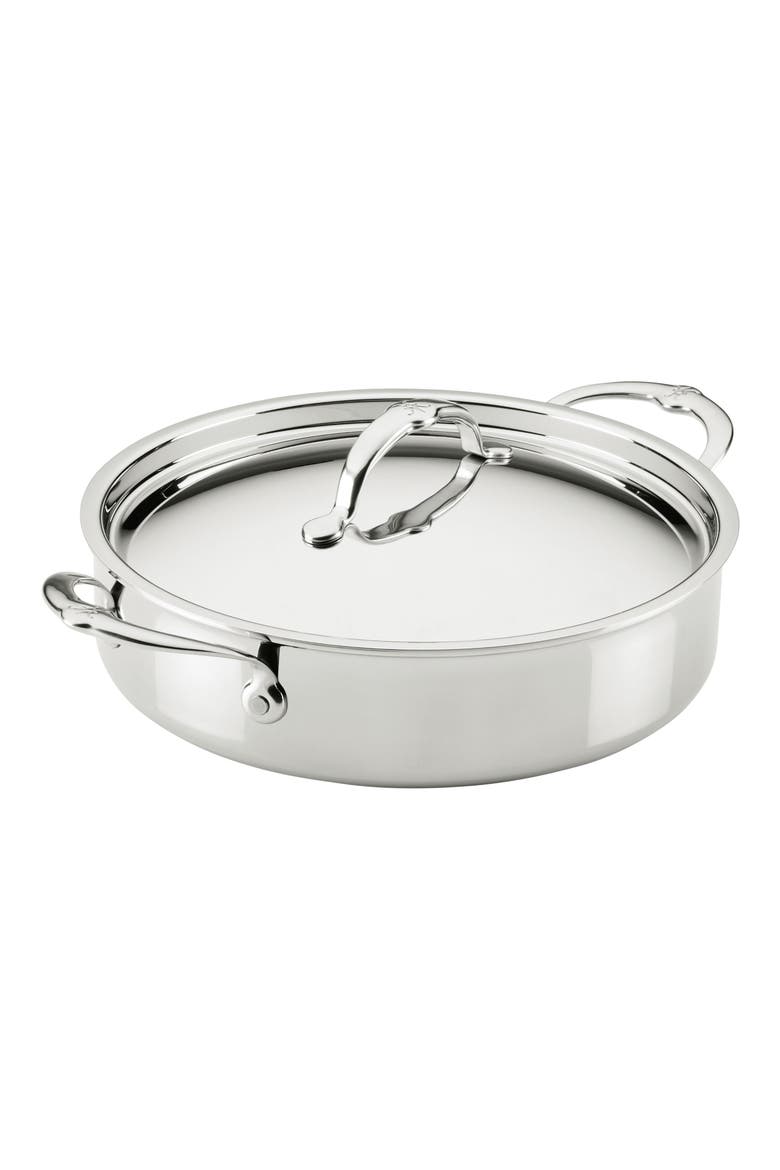 ProBond® Luxe Professional Clad Stainless Steel 6-Quart Rondeau Pan with Lid, Main, color, NO COLOR
