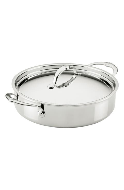 ProBond® Luxe Professional Clad Stainless Steel 6-Quart Rondeau Pan with Lid