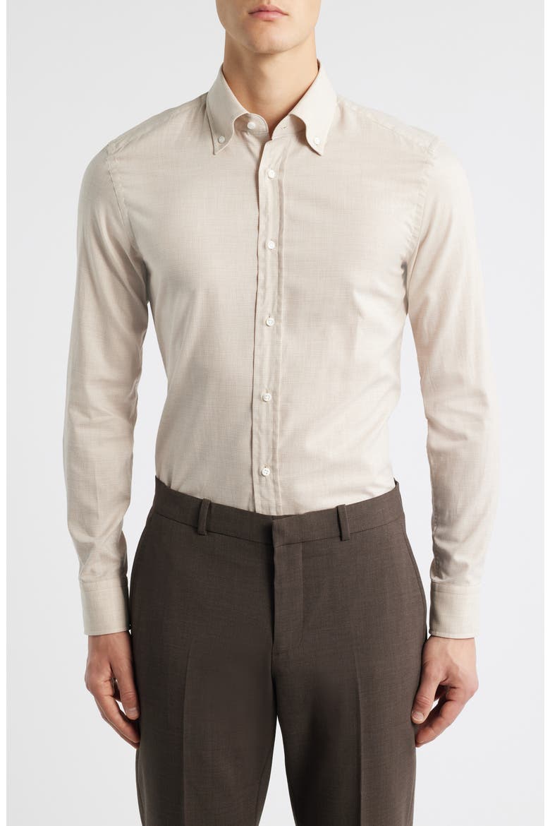 Hays Slim Fit Button-Down Dress Shirt, Main, color, OPEN BEIGE