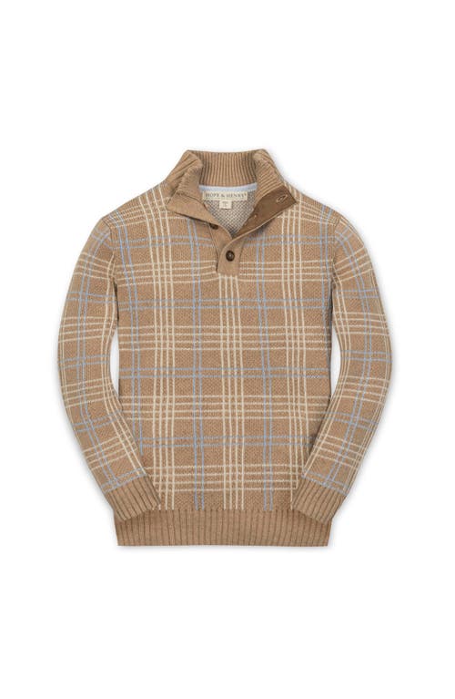 Hope & Henry Kids' Organic Mock Neck Intarsia Sweater In Gold