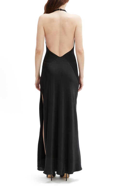 Bardot Similina Halter Evening Dress In Black