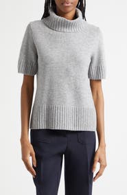 Reiss Elena Short Sleeve Cashmere Turtleneck Sweater