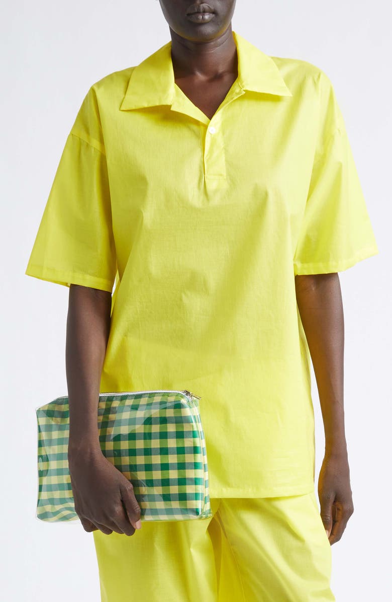 COMING OF AGE Gingham Zip Pouch, Alternate, color, Gingham Green Yellow