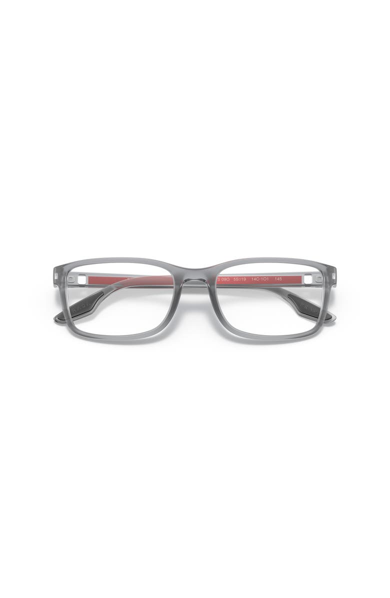 Prada Linea Rossa 55mm Rectangle optical glasses, Alternate, color, Grey