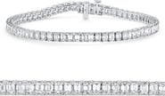 Bliss Diamond 12.25Ct Emerald Cut Diamond Tennis Bracelet 7" 14k Gold Lab Grown