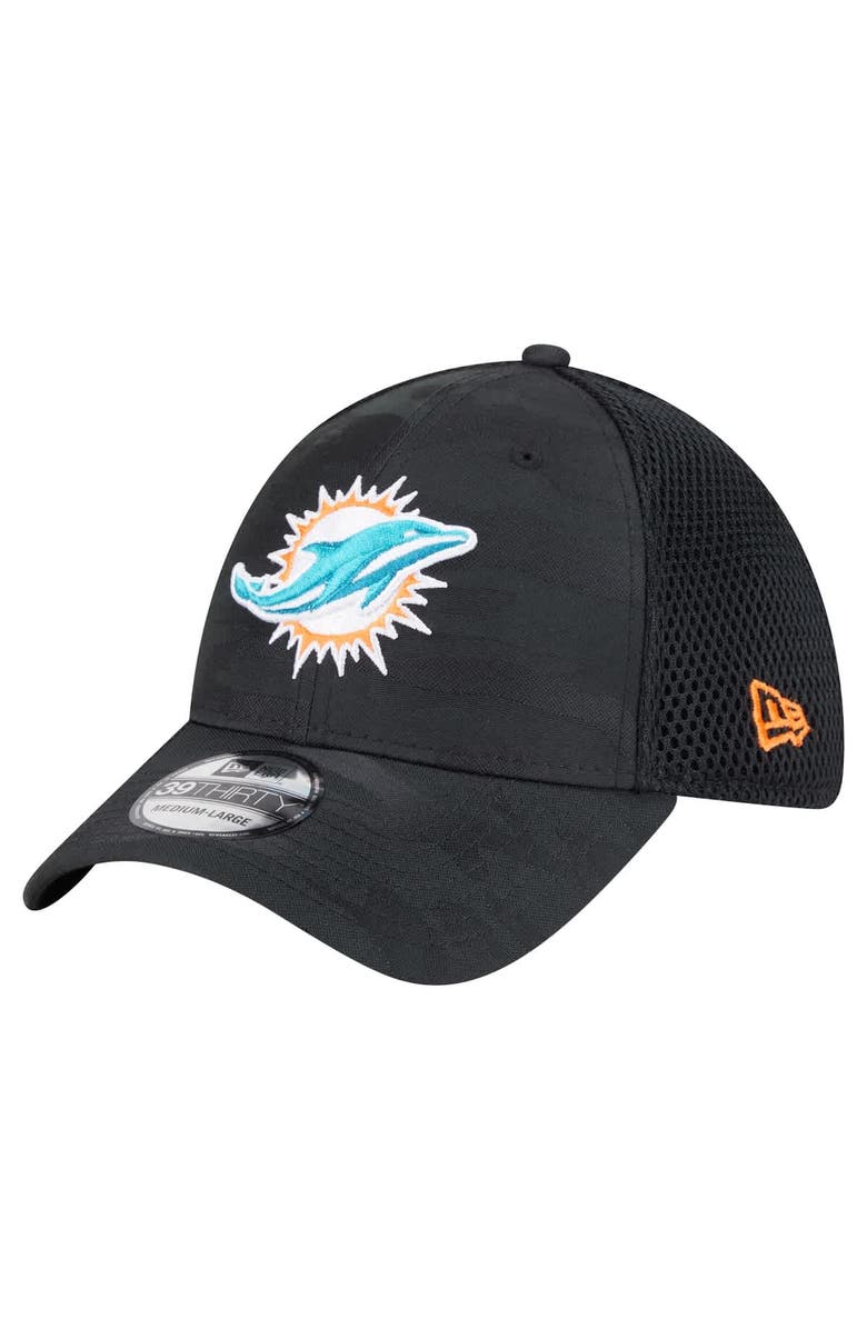 New Era Men's New Era Black Miami Dolphins Active Camo 39THIRTY Flex Hat, Main, color, 