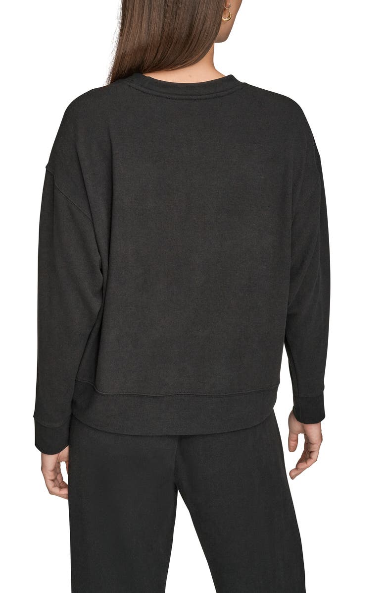 Donna Karan New York Dropped Shoulder Sweatshirt, Alternate, color, Black