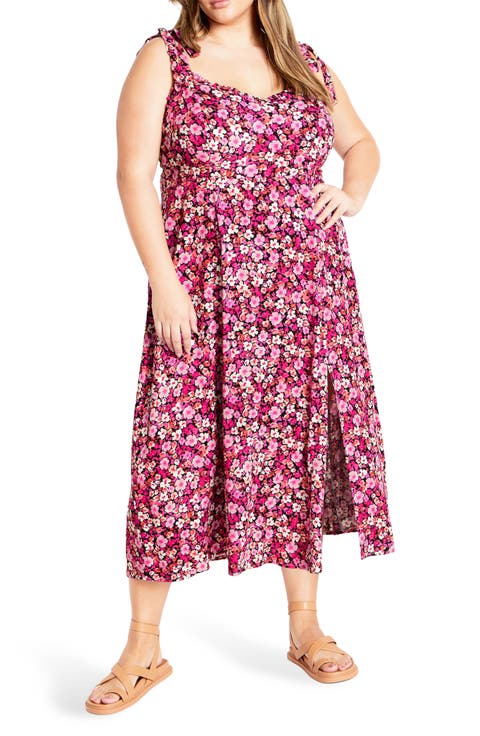 Tamara Floral Tie Strap Midi Sundress