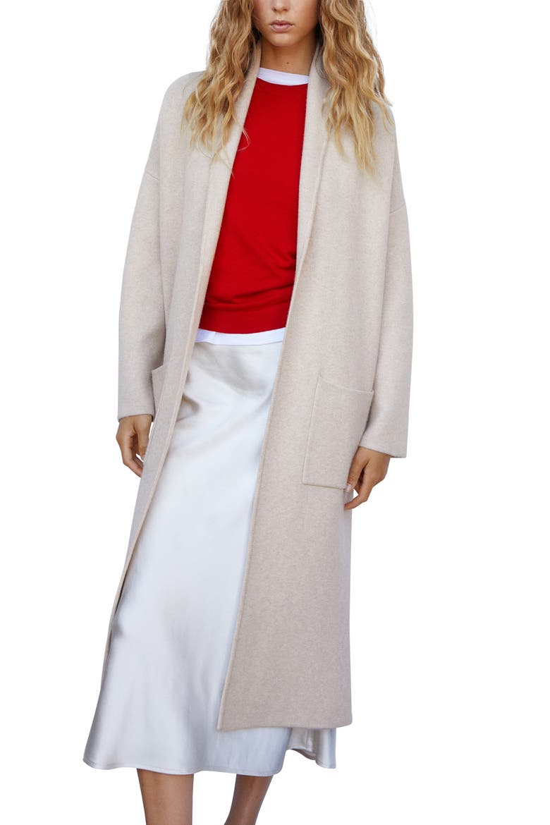 Oversize Knit Coat, Main, color, LIGHT PASTEL GREY