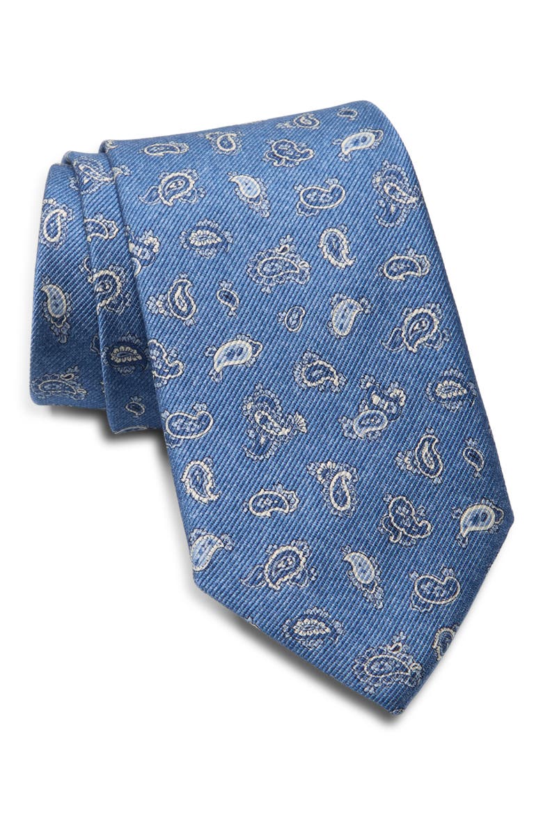 Paisley Silk Tie, Main, color, BLUE
