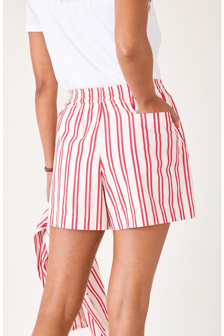 Porto Poplin Drawstring Short, Alternate, color, Scarlet Red Stripe