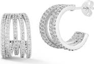 GLAZE JEWELRY Cubic Zirconia Pavé Cage Hoop Earrings
