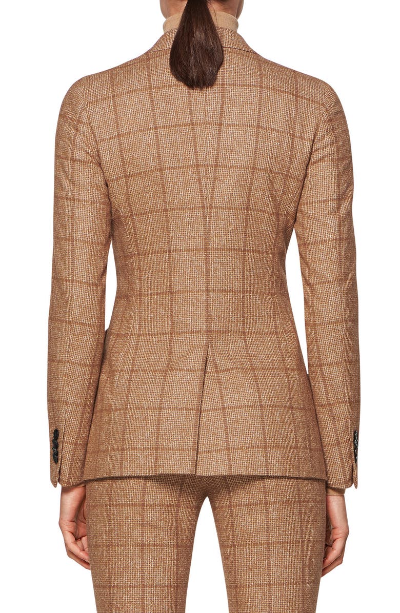 SUISTUDIO Cameron Windowpane Plaid Alpaca & Cotton Blend Jacket, Alternate, color,