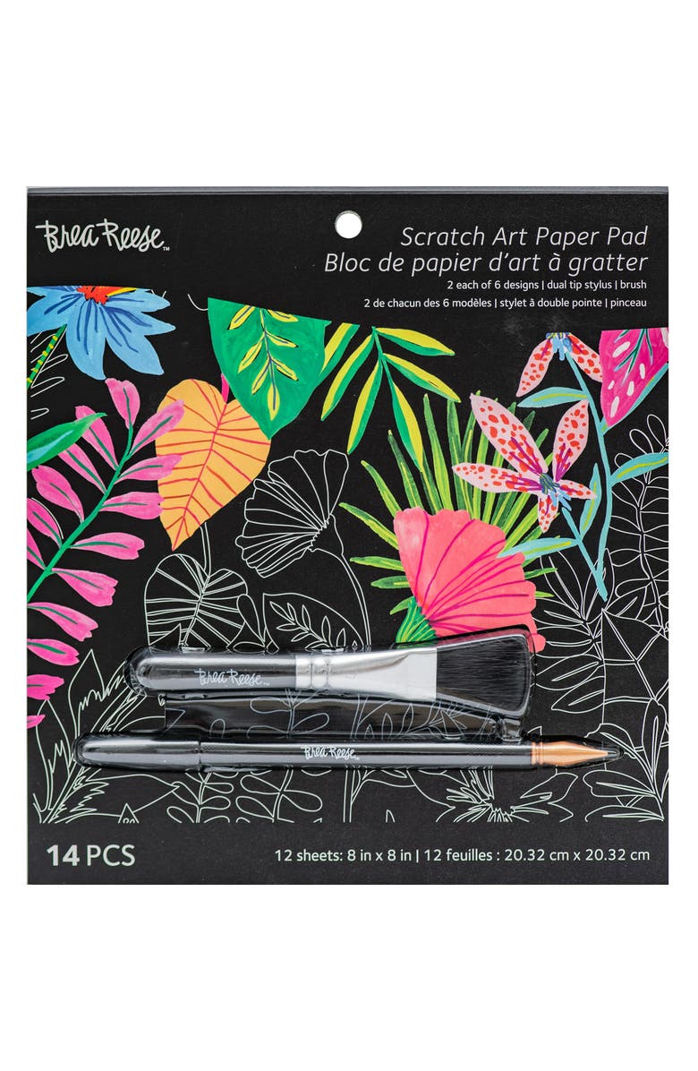 Brea Reese Scratch Art Paper Pad, Main, color, Multicolored