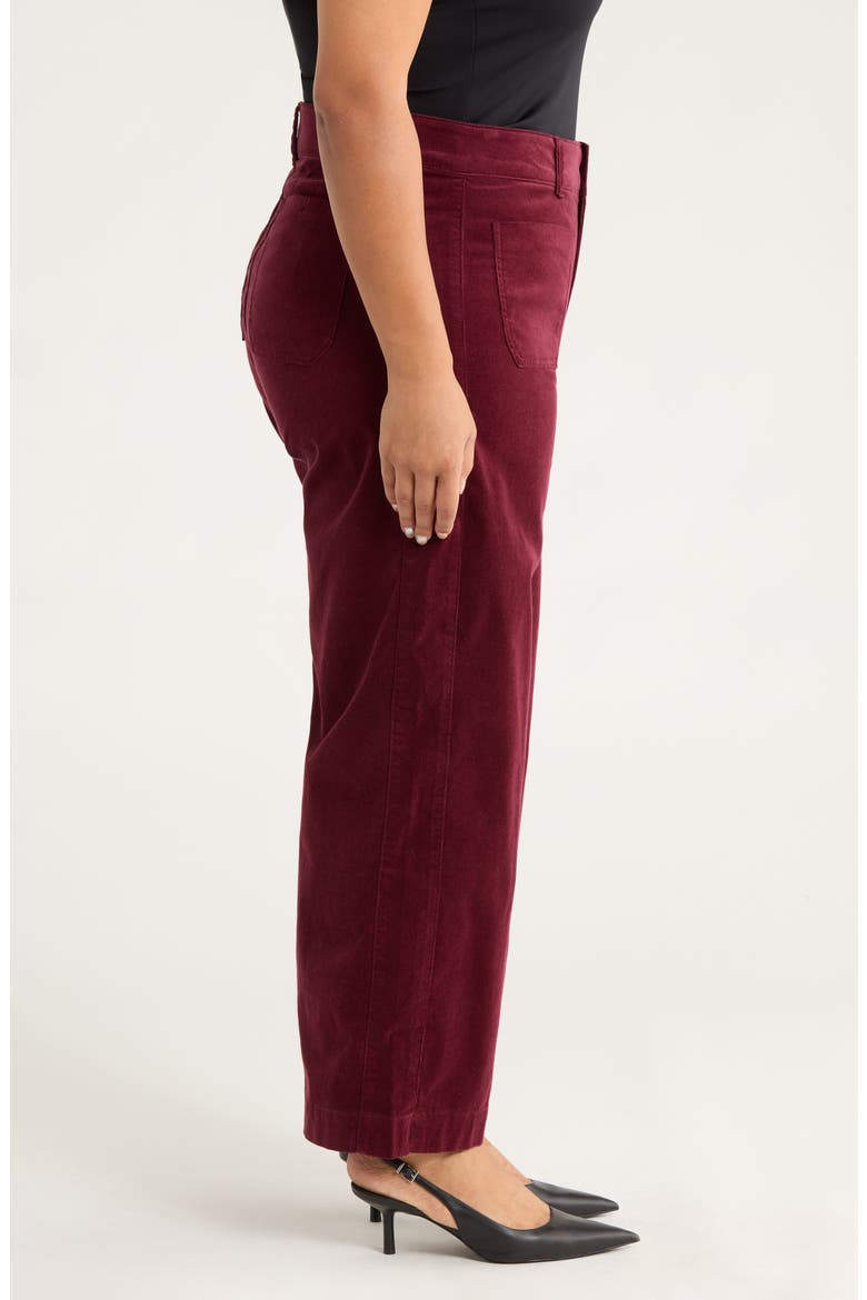 Emma Patch Pocket High Waist Wide Leg Corduroy Pants, Alternate, color, PLUM