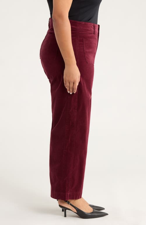 Wit & Wisdom Emma 'ab'solution Patch Pocket High Waist Wide Leg Corduroy Pants In Purple