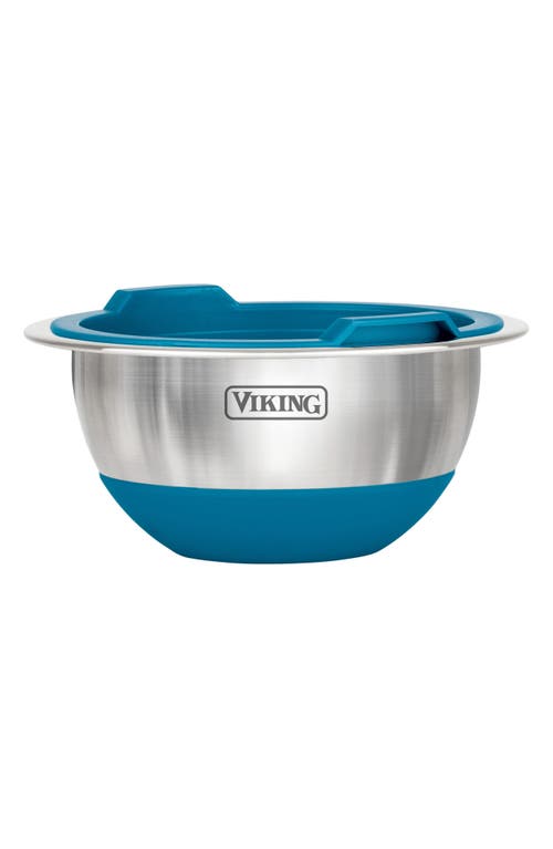 Viking 10-piece Stainless Steel Mixing Bowl Set With Lids In Teal
