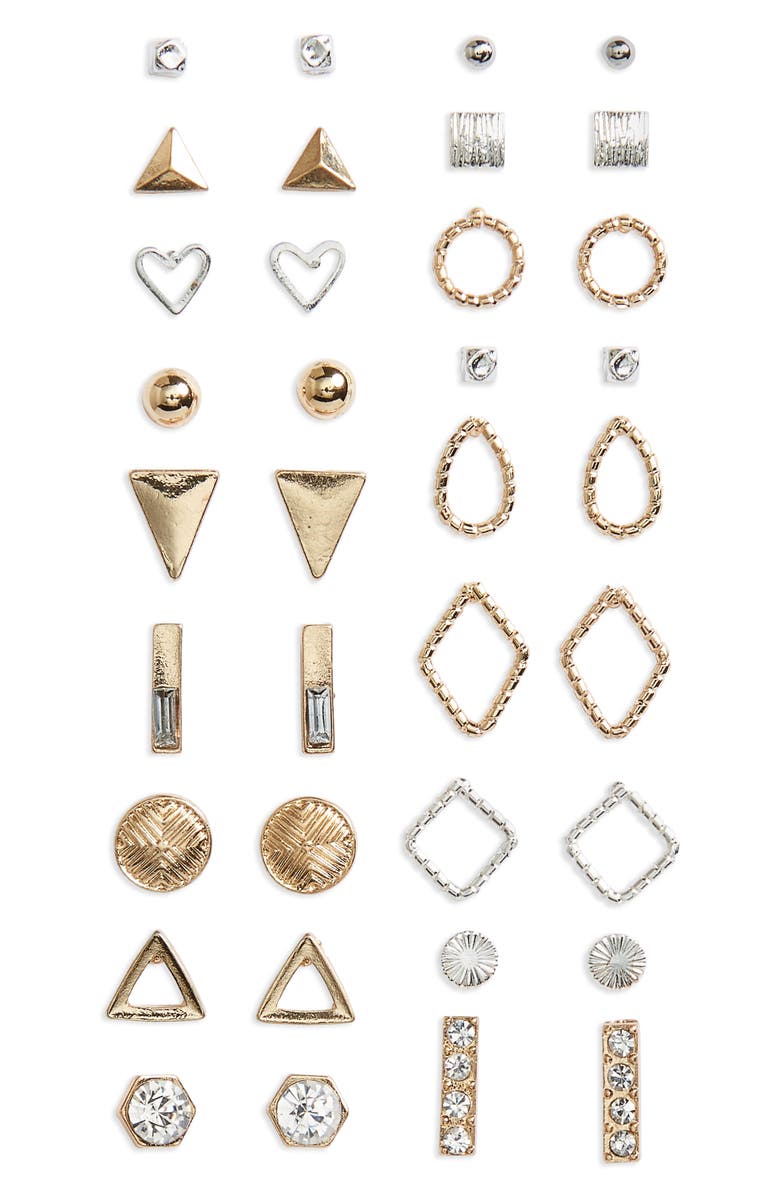 BP. 18-Pack Mixed Metal Earrings, Main, color,