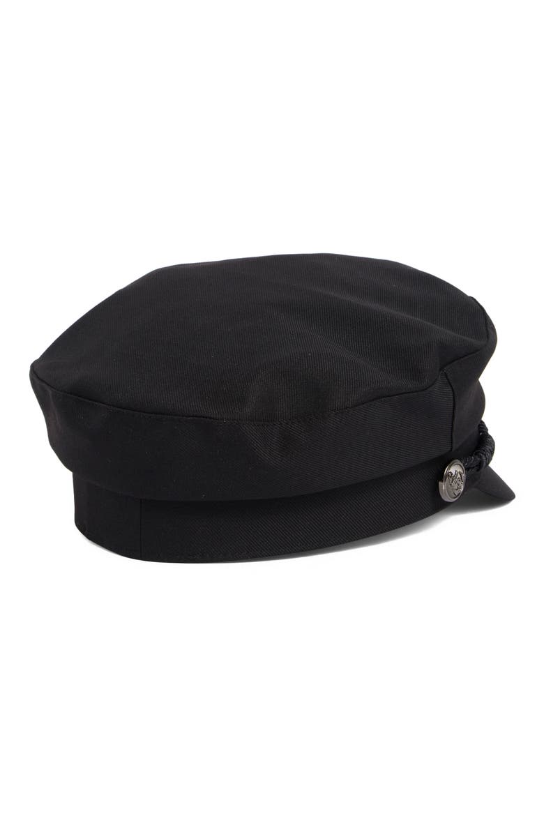 Twill Captains Hat with Rope Trim, Alternate, color, BLACK