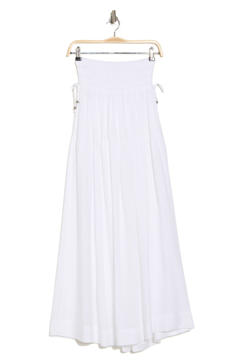 Smocked Waist Maxi Cover-Up Skirt, Alternate, color, WHITE