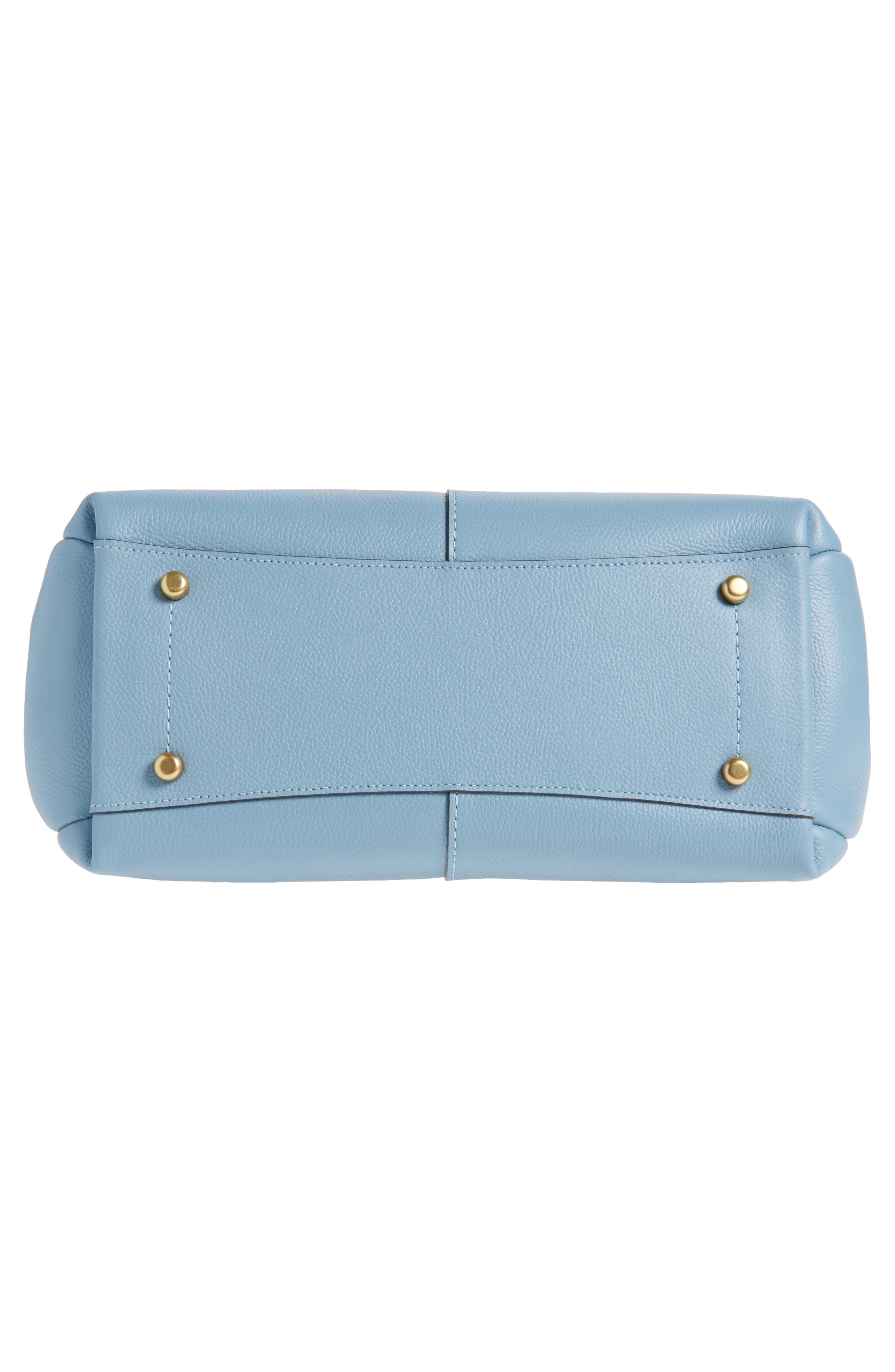 Lana Polished Pebble Leather Shoulder Bag, Alternate, color, BLUEBELL